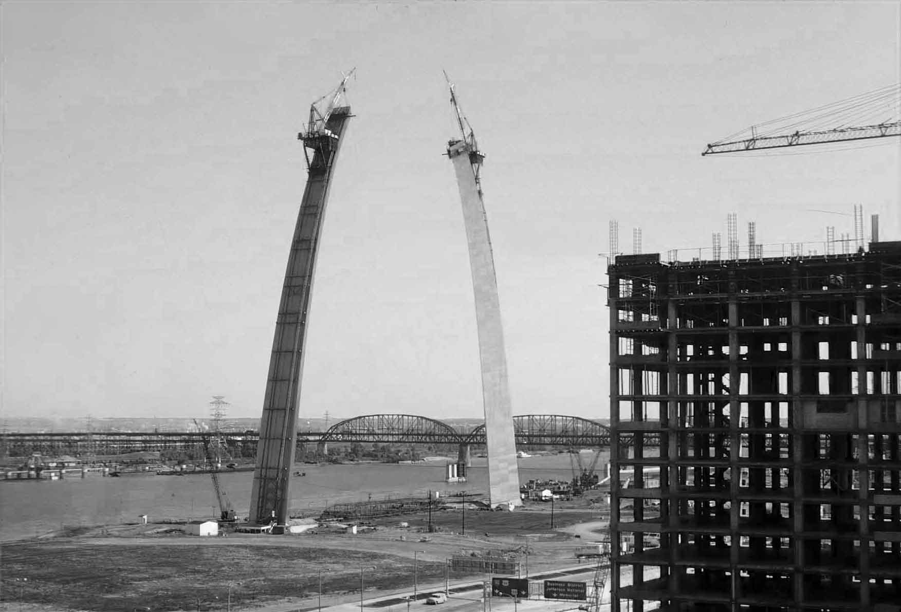 The Gateway Arch in St Louis Missouri (June 1965 Arch Construction)